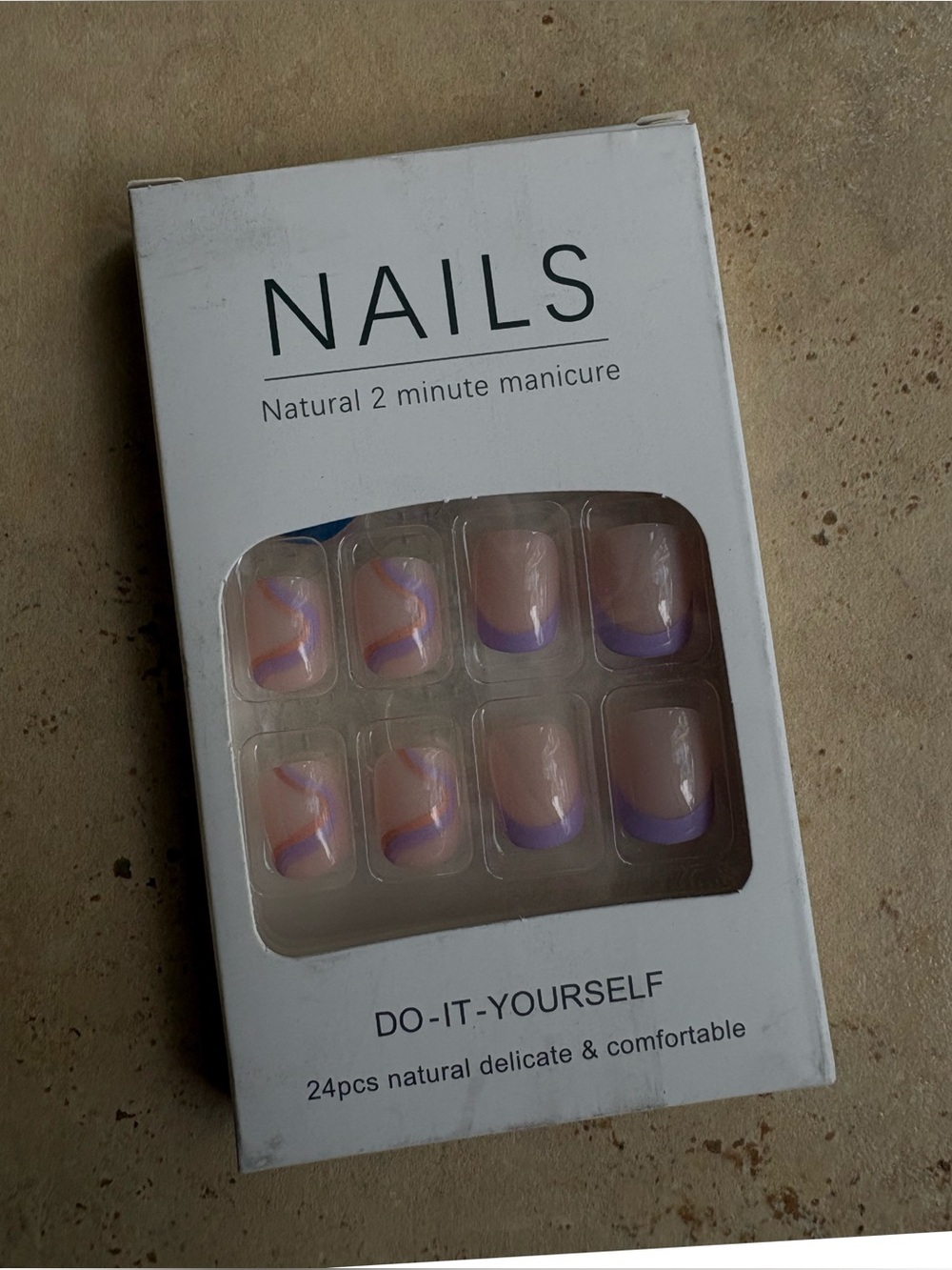 Nails Do-It-Yourself Natural Pink & Purple Press-On Nail Set